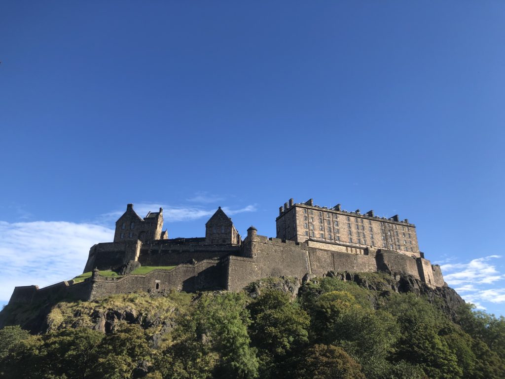 The Edinburgh Castle. Photo taken from Princes Street Gardens.